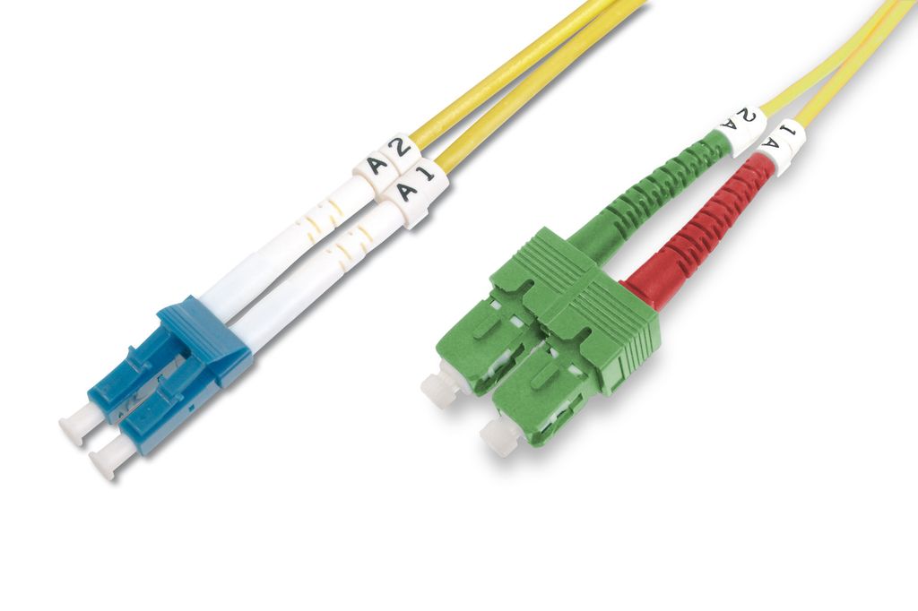 DIGITUS Fiber Optic Singlemode PatchK SC (APC) to LC (PC) 1m