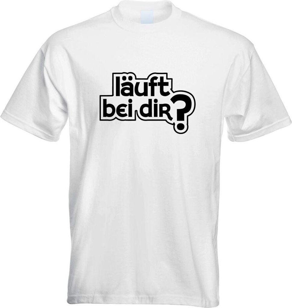 Kiwistar - T-Shirt - Weiss - Läuft bei dir? Design 2 Motiv Bedruckt Funshirt Design Print - mit Motiv Bedruckt - Funshirt Design - Sport - Freizei...