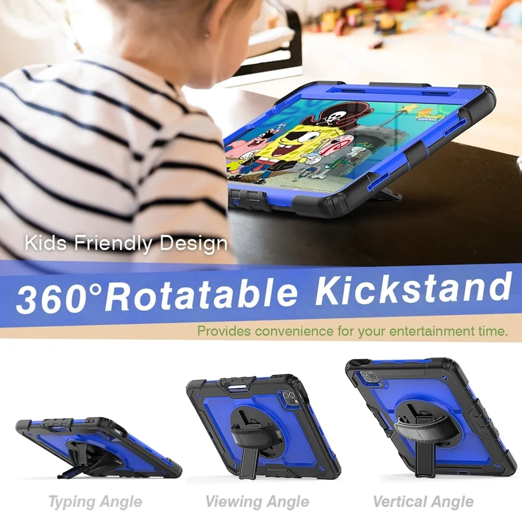 Custodia iPad Air 11 2024 / Air 5 / 4 Hybrid 360° con Tracolla Blu - 6