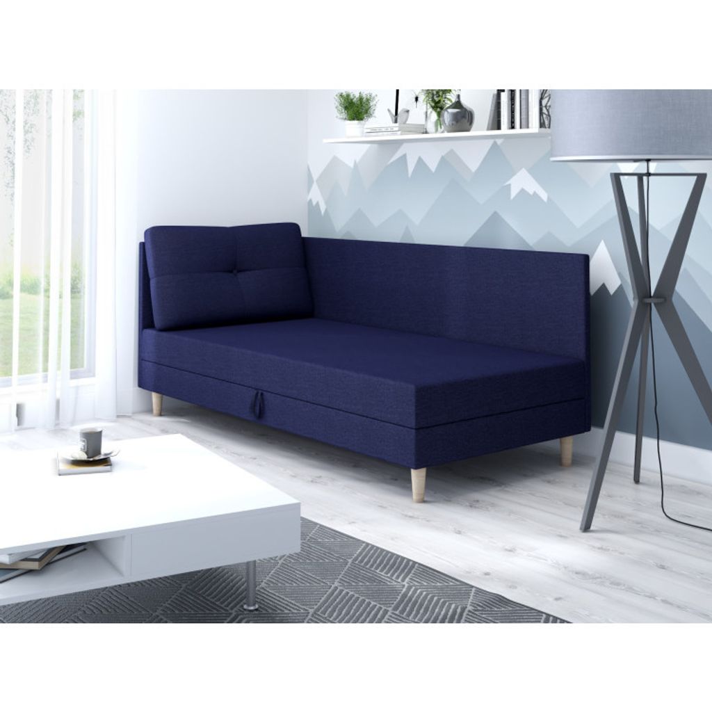 Gepolstertes Einzelbett 110x195 MENDY PLUS 2 - blau
