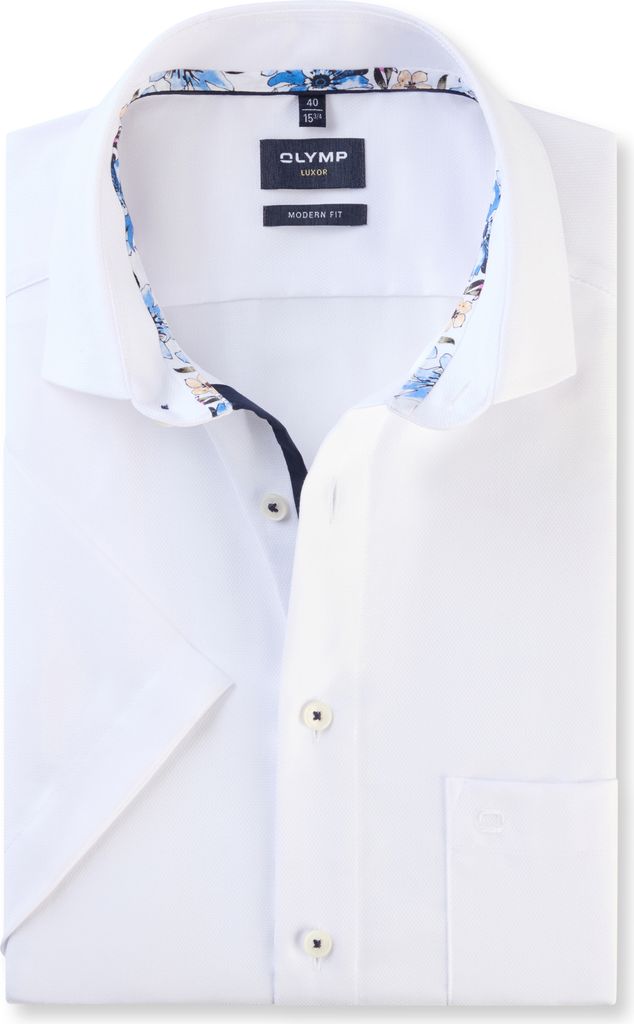 Olymp Hemd Modern Fit Kurzarm weiß