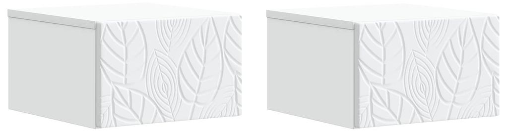 vidaXL Wandmontierter Nachttisch 2 pcs Weiß 49 x 34,5 x 20 cm