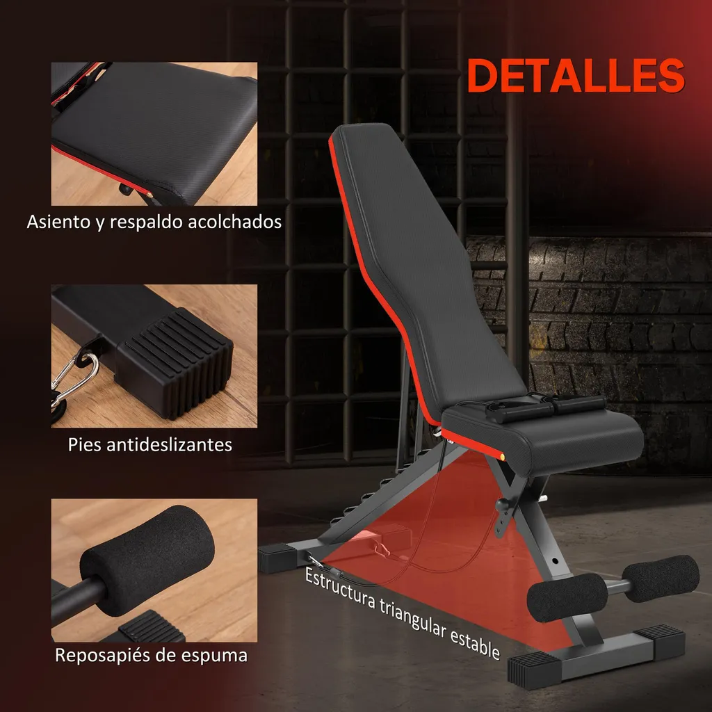 Banc de musculation stable et robuste noir pour éviter les secousses - 5