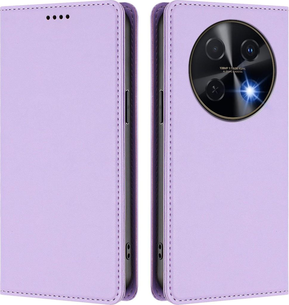 Handyhülle für Huawei Nova 12i /Nova 13i, Kunstleder Klapphülle Stoßfeste Magnetische Hülle mit Ständer Violett