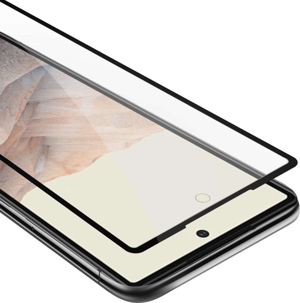 Cadorabo Panzerfolie für Google PIXEL 6 Schutzfolie in Schwarz Vollbild Folie Tempered Display Schutzglas