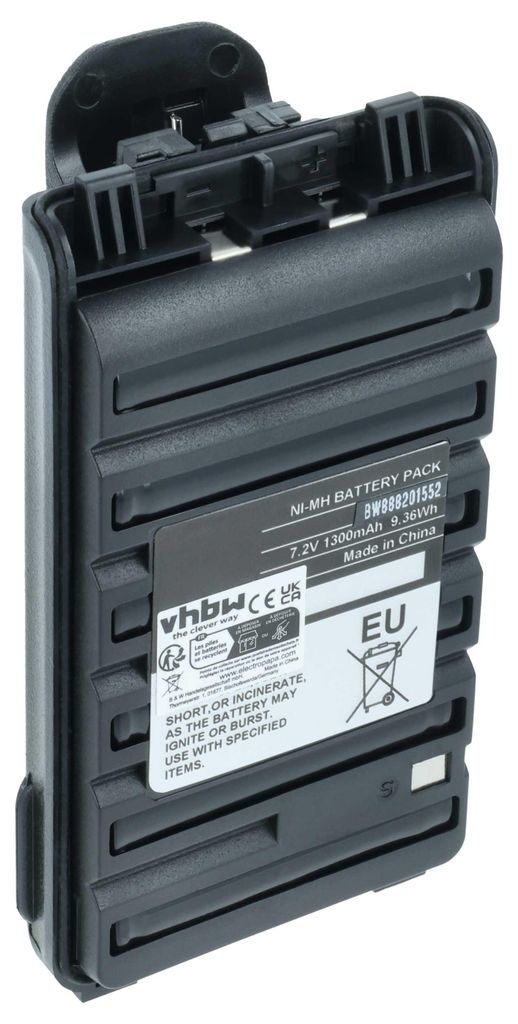 vhbw Akku kompatibel mit Icom IC-F3210D, IC-F4102D, IC-F4001, IC-F4002, IC-F4003, IC-F4101D Funkgerät, Walkie Talkie (1300 mAh, 7,2 V, NiMH)
