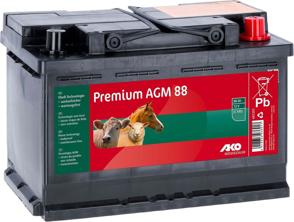 AKO Stable AKO Premium AGM Akku für Weidezaungeräte, 88 Ah Produktbild 