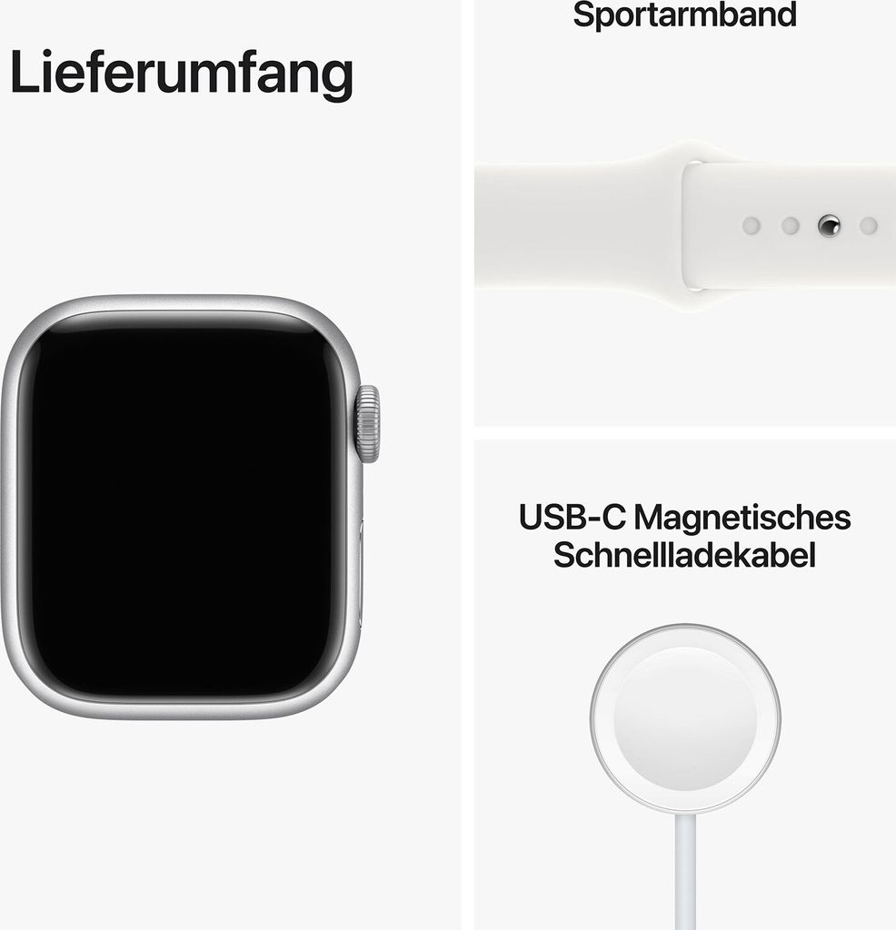 Apple Watch Series 8 41mm (A2773) Silver Alu Sport Band Produktbild 4