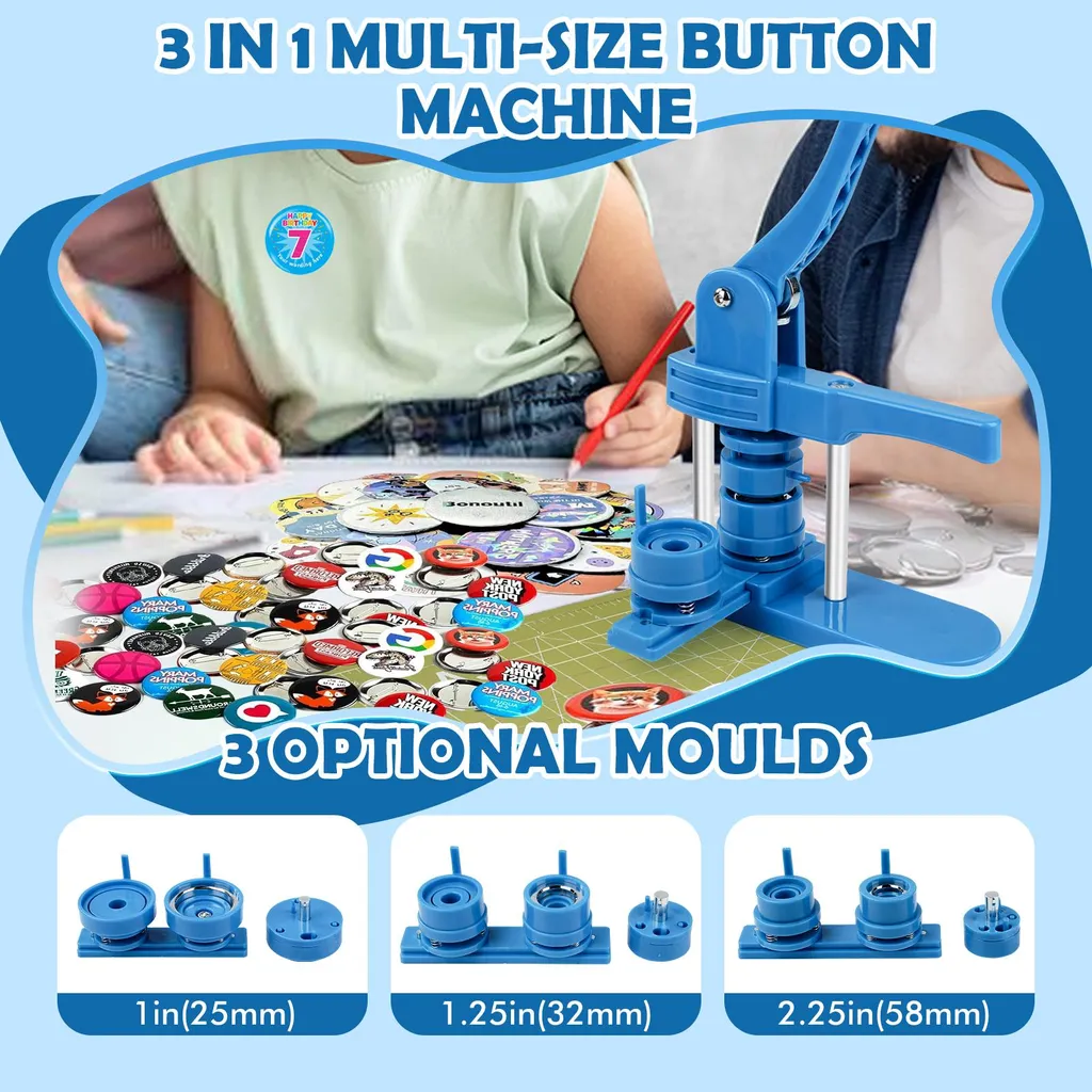 Machine à badges avec 3 moules interchangeables et kit de 300 composants - 9
