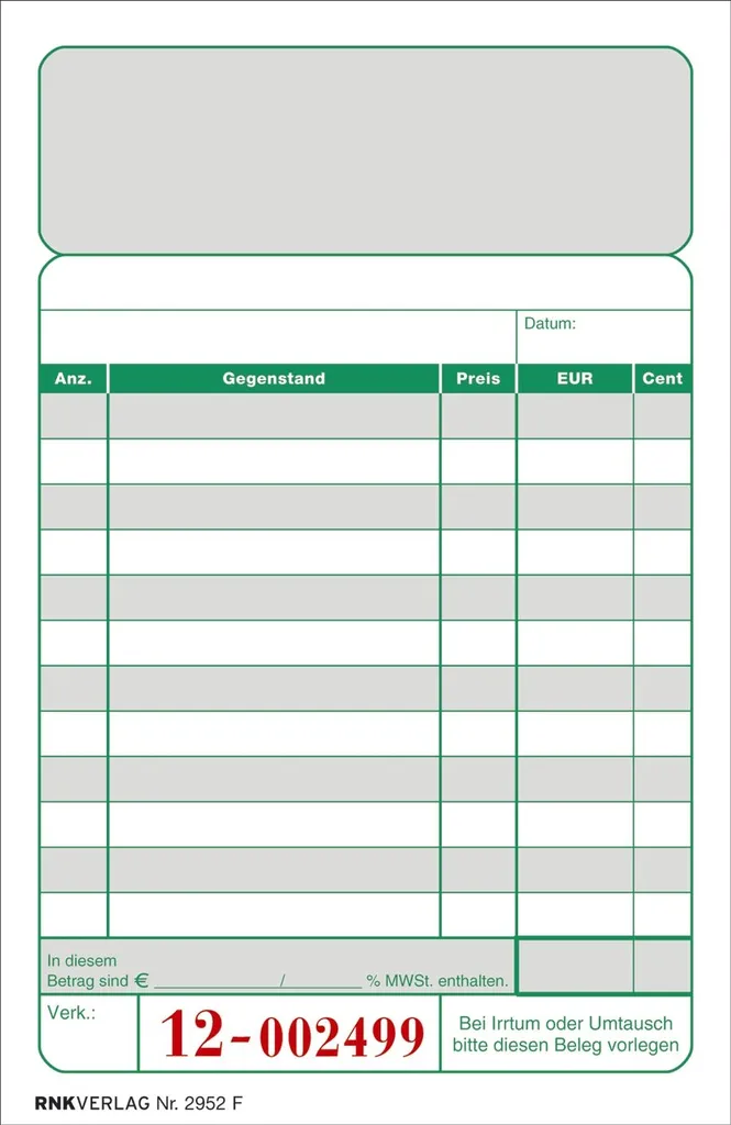 Lot de 10 Blocs de Vente pour Marchés et Boutiques RNK Verlag 2952F