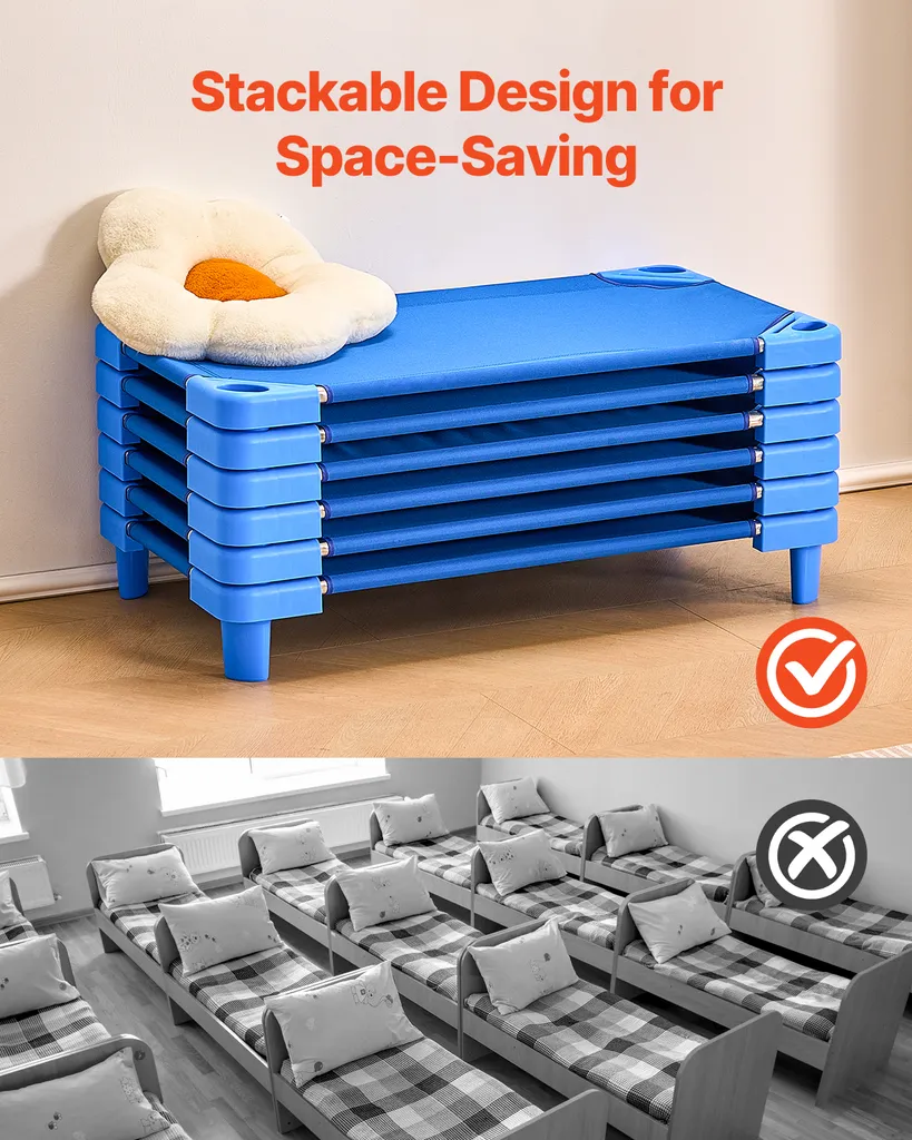 Lit de sieste empilable gain de place pour crèche, Solution pack de 6 - 5