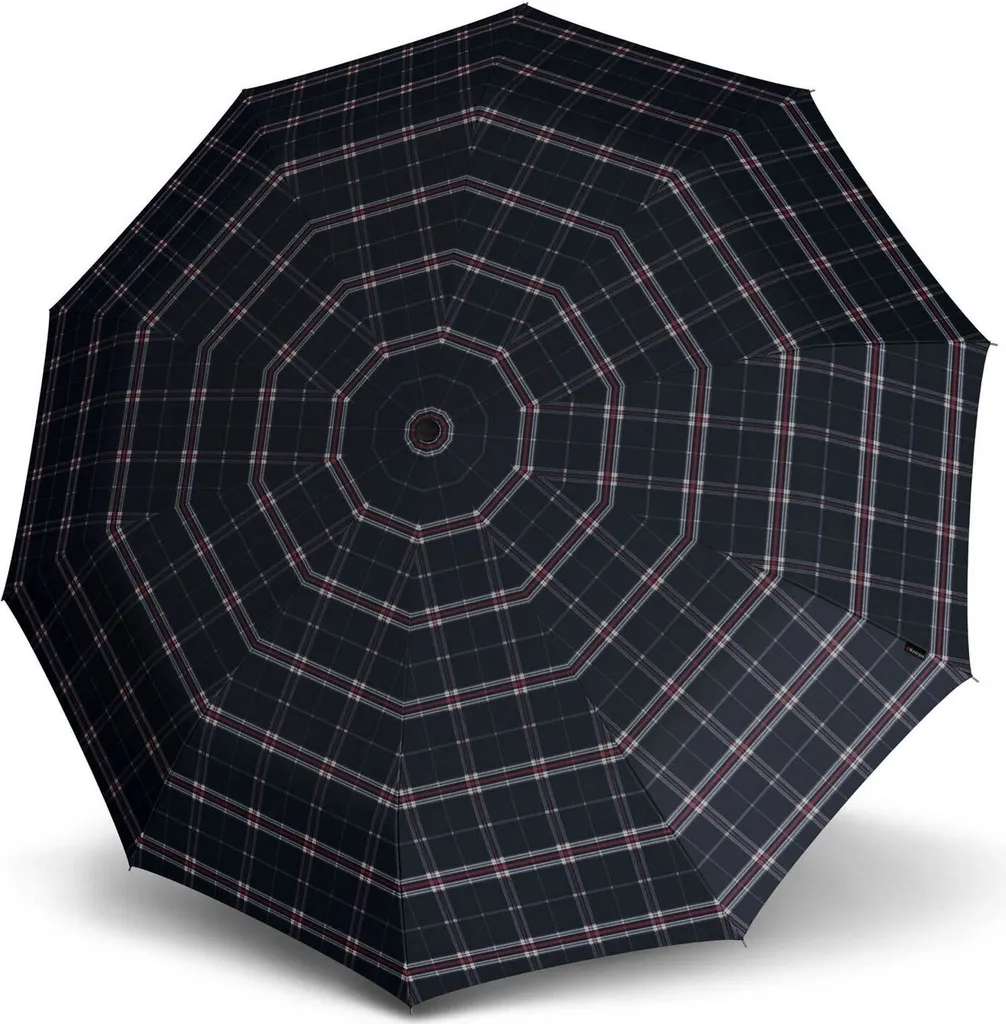 Knirps T.771 Long Automatic Check Navy : Parapluie canne haut de gamme