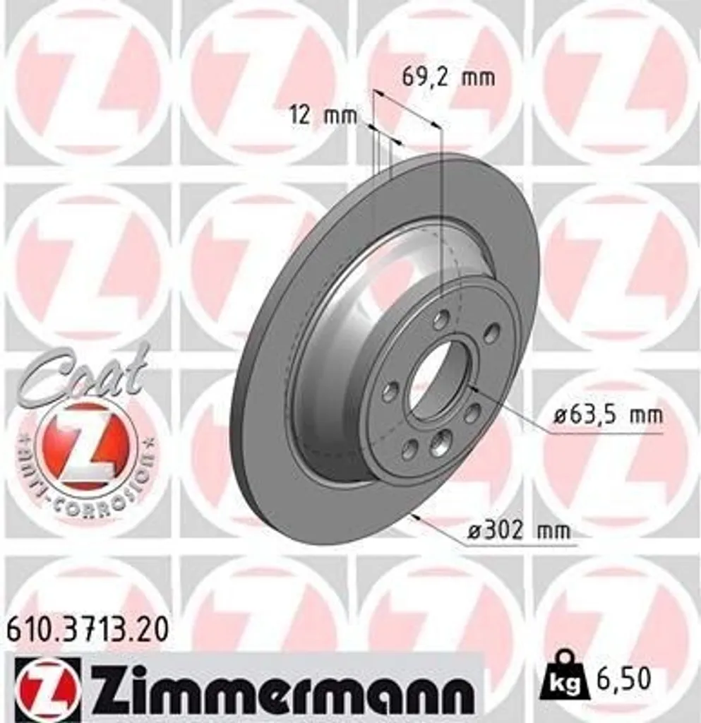 Disque de frein ventilé série Coat Z pour Volvo S80 II et XC70 II