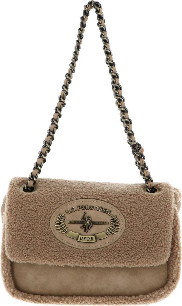 U.S. POLO ASSN. Schultertasche Handtasche Holly Small Flap Bag Beige