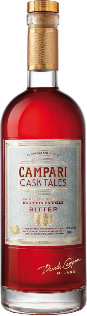 A bottle of Campari Cask Tales Bitter.