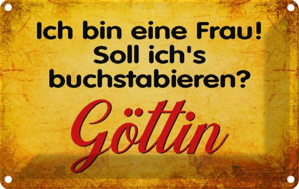 vianmo Blechschild 20x30 cm ich bin Frau Göttin Männer Frauen Spruch Zitat