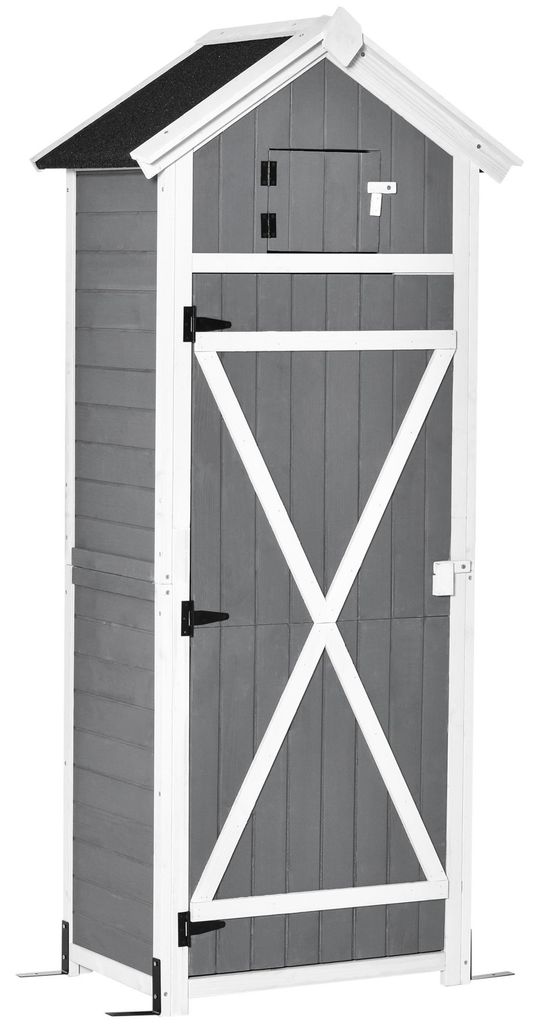 Gartenschrank Holz. Ger?teschuppen wetterfest 78x52.5x182cm. Ger?tehaus mit Tš¹r. Satteldach. Ger?teschrank mit Haken. faltbar Tisch. Werkzeugsch...
