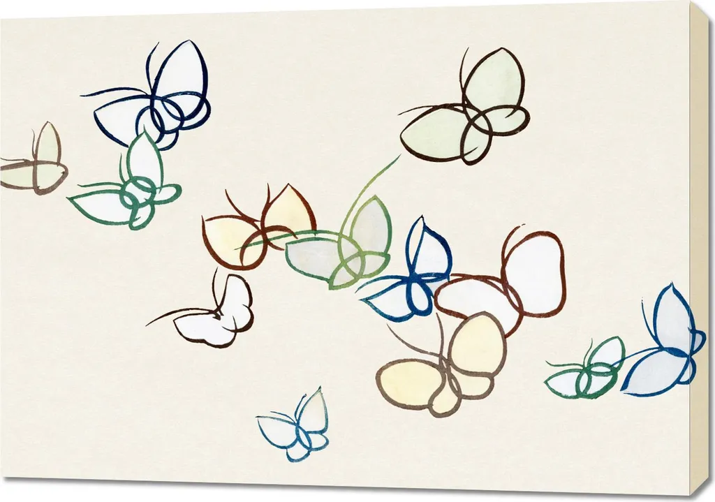 Quadro Vintage Giapponese Sekka 100x70 - Butterfly 19 Art Decor