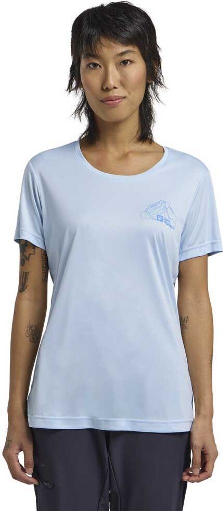 Jack Wolfskin Peak Graphic Kurzarm-t-shirt Blau M Frau Blau M