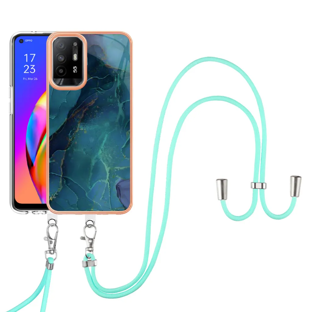 Cover Protettiva Verde per OPPO A95 5G: Cinturino e TPU a Fantasia
