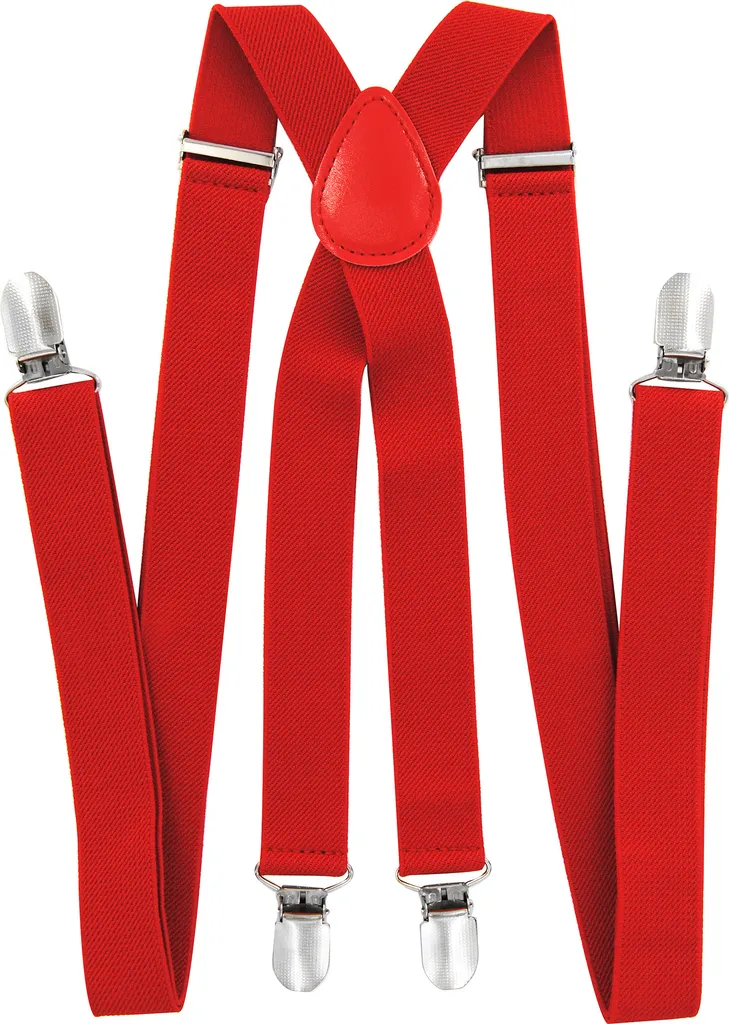 axy® Bretelle rosse da uomo larghe 2,5 cm con 4 robuste clip a forma di X regolabili in lunghezza per matrimonio e lavoro