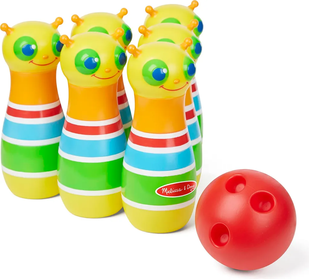 Set de bowling robuste en bois naturel 12 pièces avec sac de transport inclus