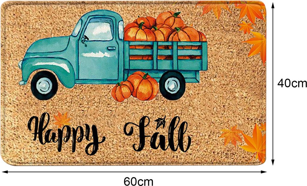 Thanksgiving-Bodenteppich, Zwergenmuster, rutschfestes Polyester, flauschige Haptik, Haustürmatte, Heimdekoration