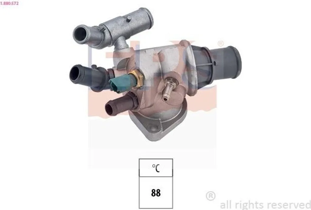 Thermostat de liquide de refroidissement EPS 88 °C pour FIAT Idea 350