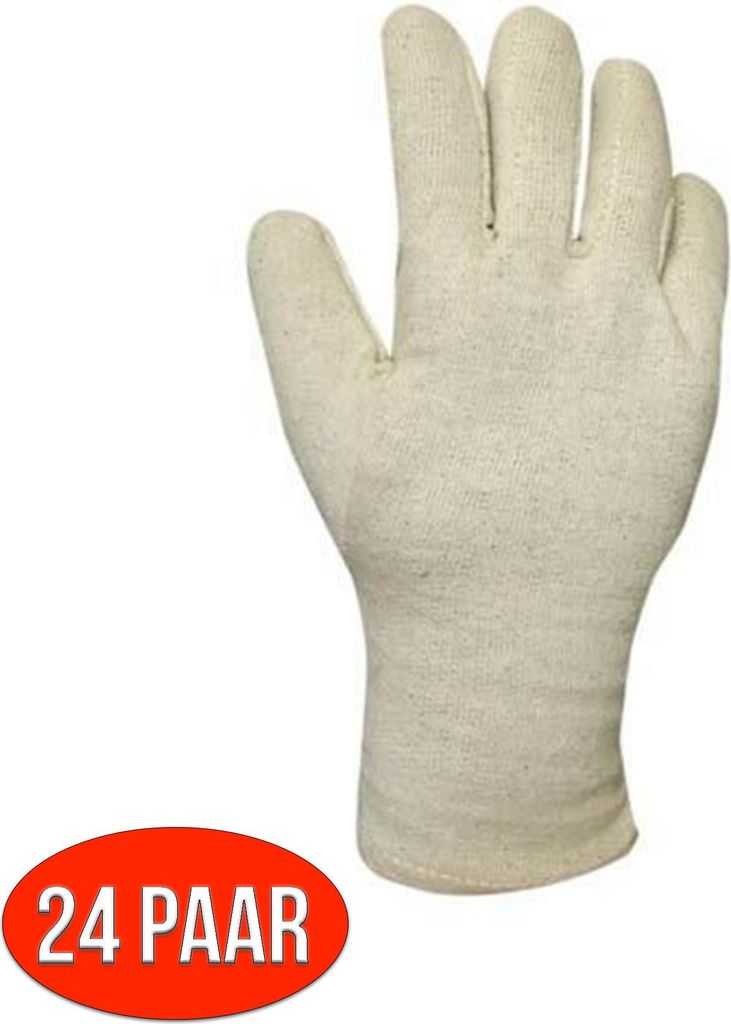 NITRAS Baumwoll-Jersey-Handschuhe, naturfarben Baumwoll-Jersey | Packung (12 Paare)