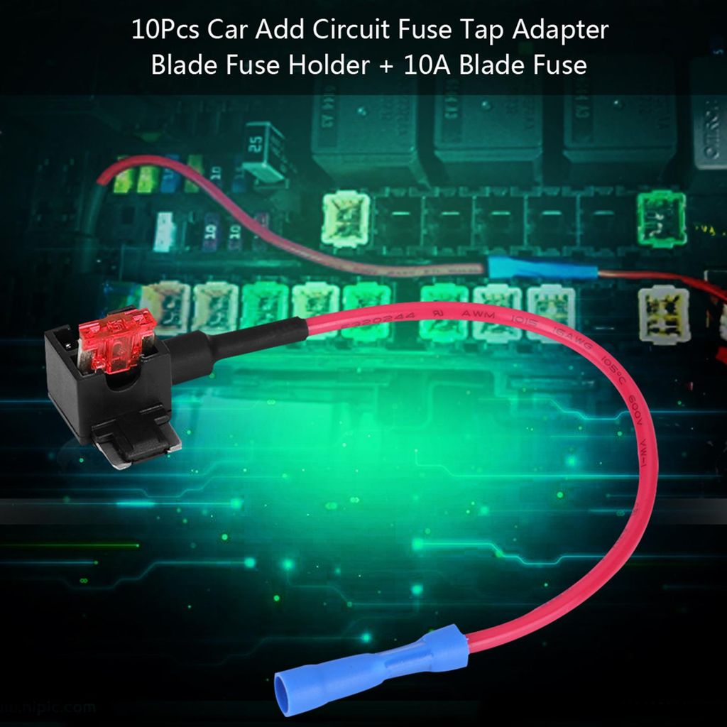 10Pcs Auto Auto hinzufügen Schaltung Sicherung Tap Adapter 10A Micro Mini Blade Sicherungshalter
