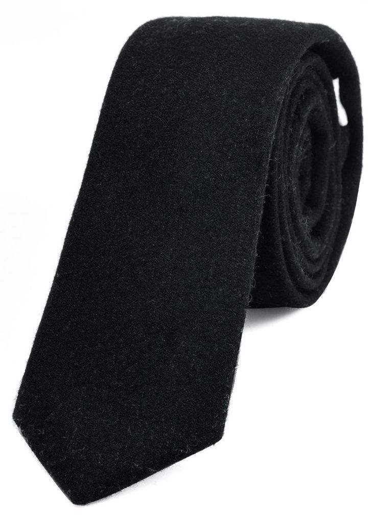 DonDon Herren Krawatte 6 cm Baumwolle schwarz