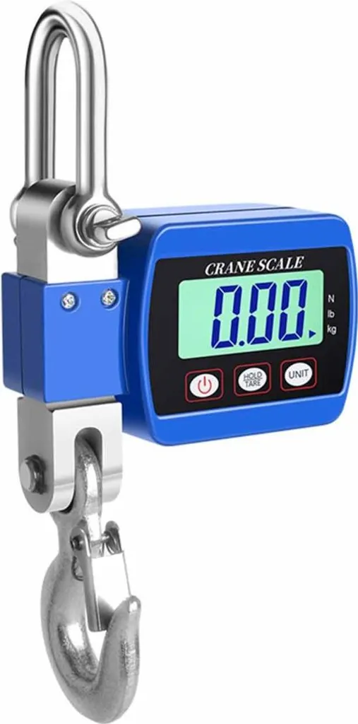 Bilancia a Gancio Digitale 500kg Professionale - Dinamometro LCD Blu INF