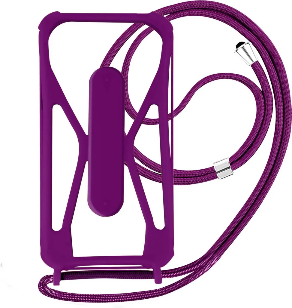 Custodia Cellulare Universale Tracolla Viola Scuro con Stand Video