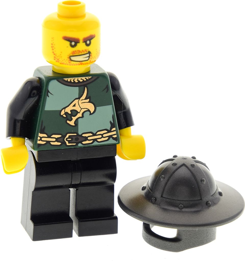 1x Lego Minifigur Ritter Kingdoms Drachen Kopf grün Helm Produktbild 
