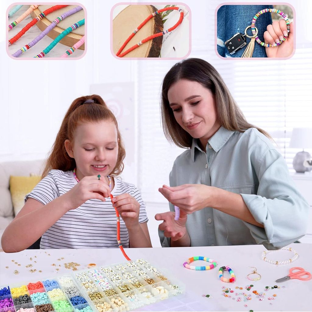 Perlen zum Auffädeln, 7200+ Stück Perlen Set, 6mm Polymer Produktbild 3