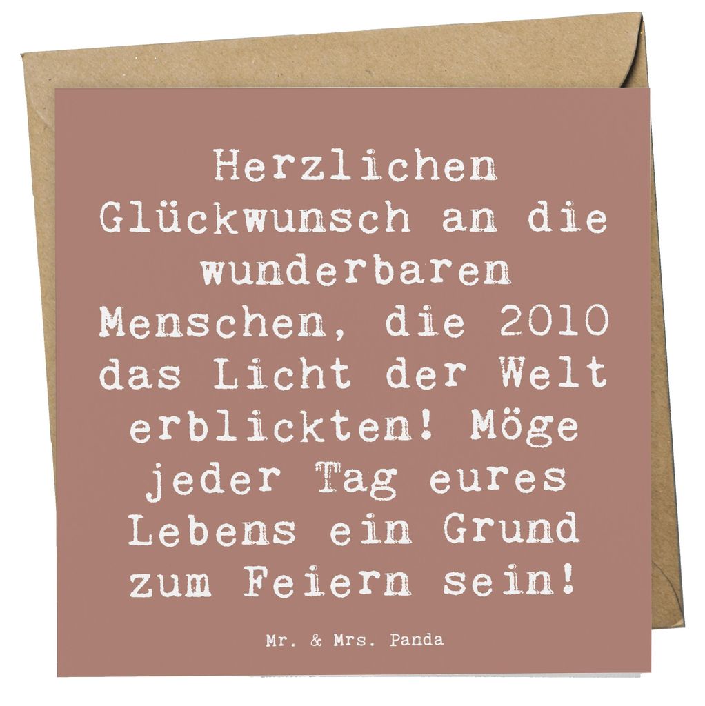 Mr. & Mrs. Panda Klappkarte Spruch 2010 Geburtstag - Braun Pastell - Geschenk, Geburtstagsgeschenk, Freude, handgemachte Geschenke, faltkarte, anla...
