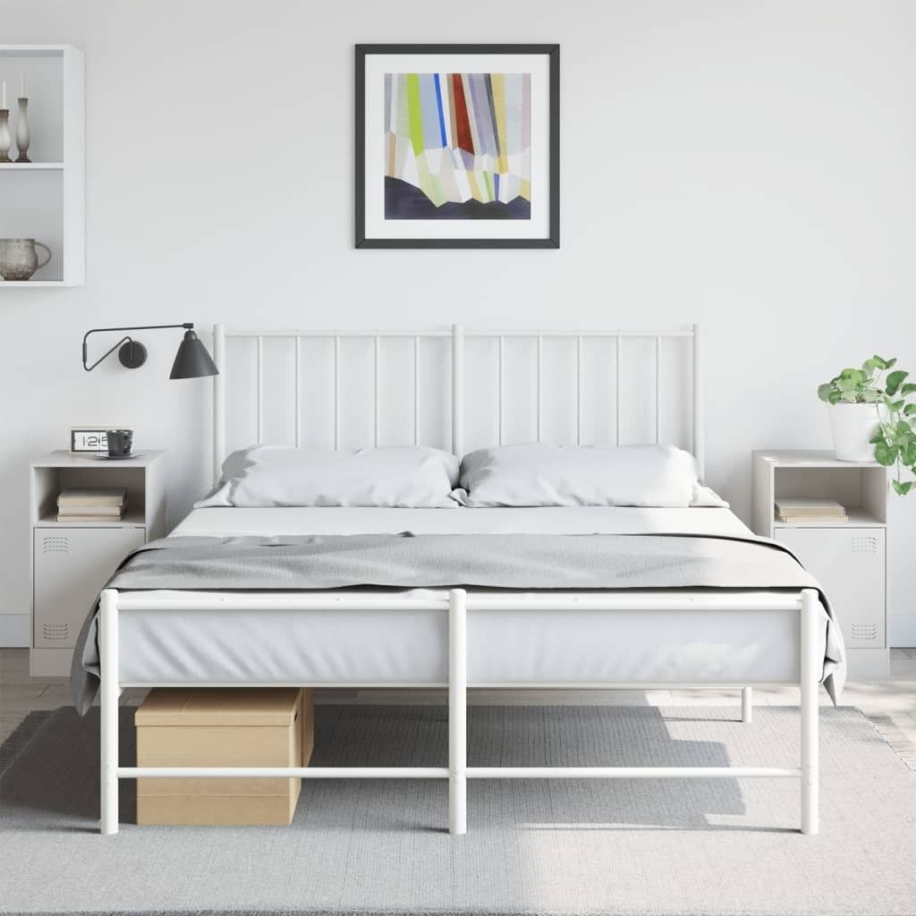 Maison Exclusive - Nachttische 2 Stk. Weiß 34,5x39x62 cm Stahl