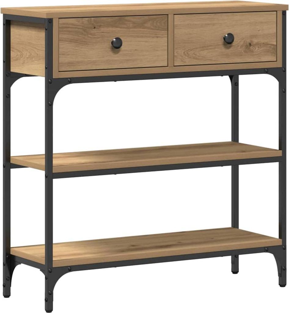 vidaXL Table console Chêne Artisan 72,5 x 25 x 75 cm Bois Image du produit 