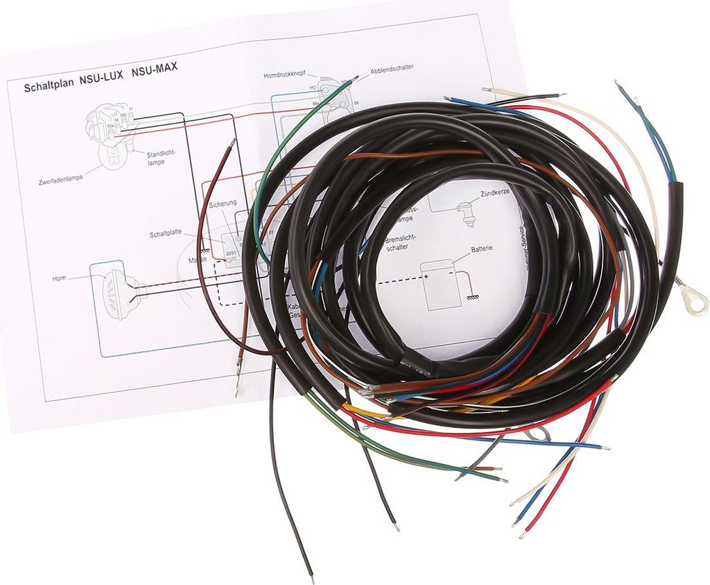 Kabelbaum passend für NSU Lux NSU Max (mit Schaltplan)