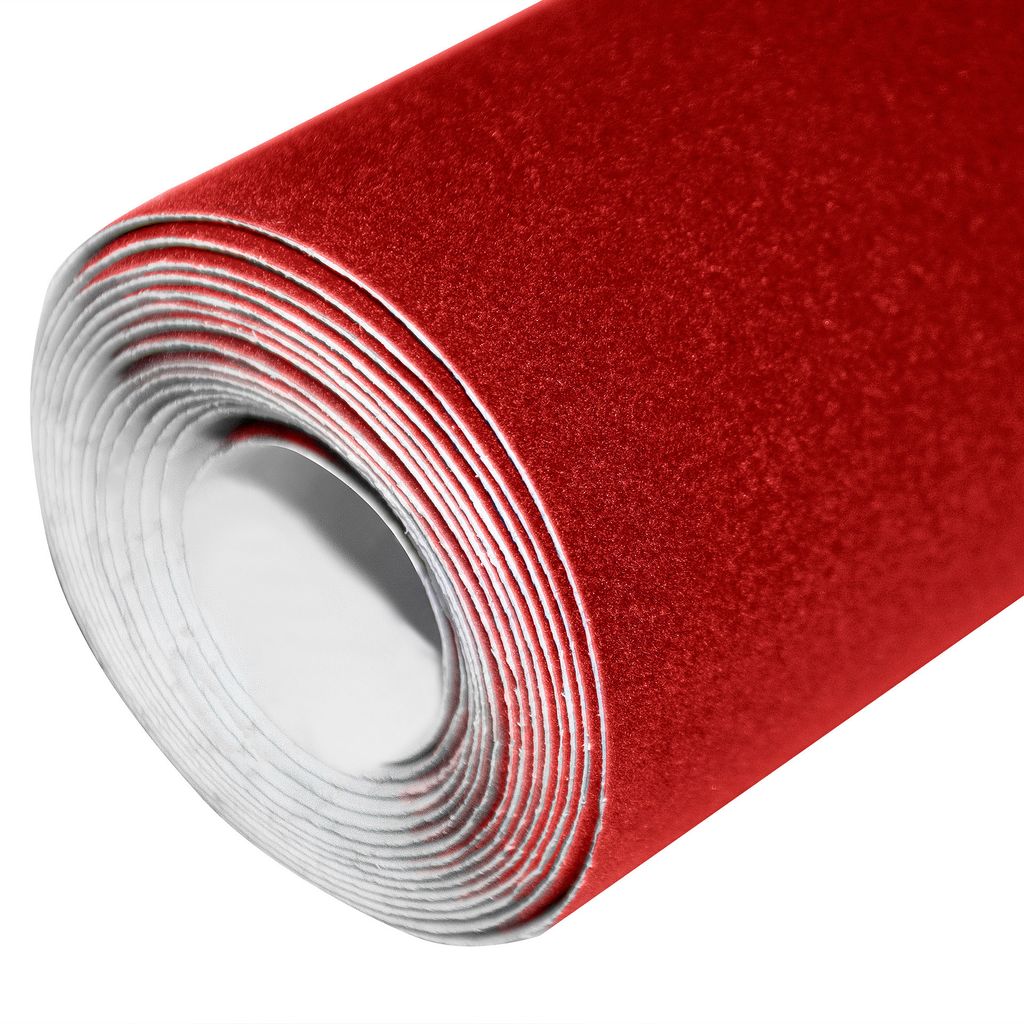 Klebefolie Möbel 45x100 cm - Velour Rot - Möbelfolie selbstklebend in Deko-Stil - Folie für Möbel zur schnellen Renovierung von Türen und Schr...