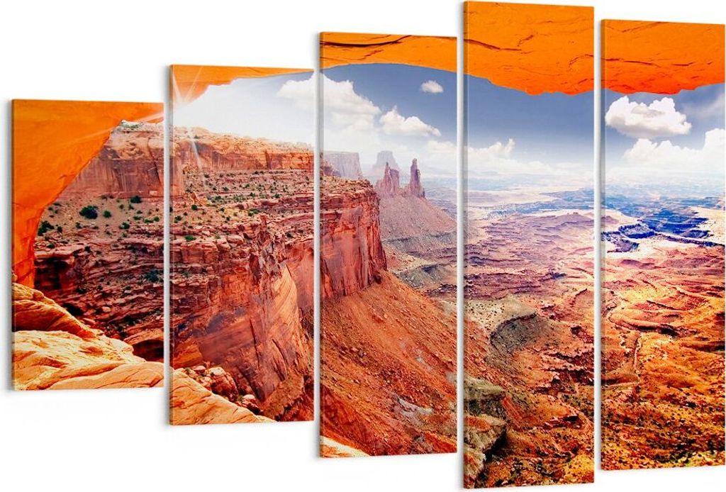 Bild auf Leinwand - Leinwandbild - Amerika arizona schlucht geologie - 150x100cm - Wand Bild - Wanddeko - Leinwanddruck - Bilder - Kunstdruck - Lei...
