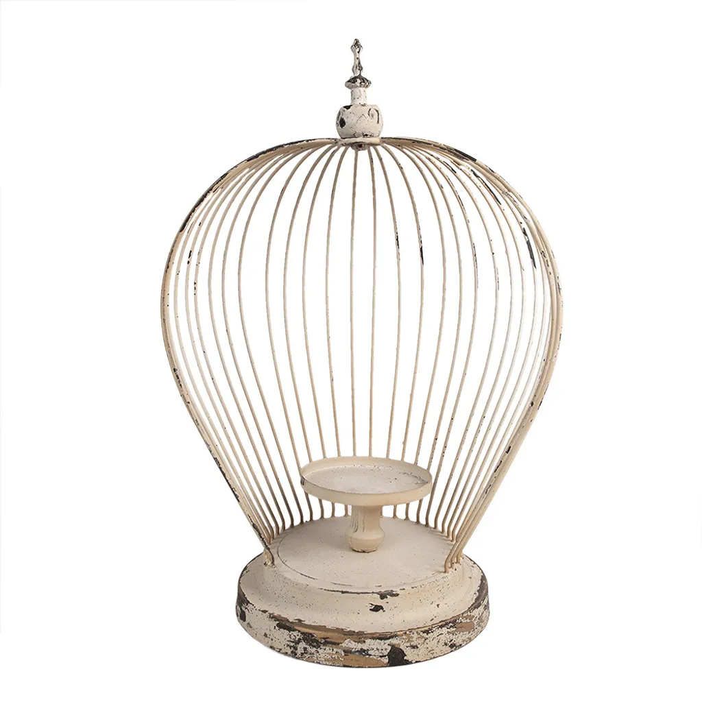 Lanterna Clayre & Eef 31x24x45 cm Metallo Beige | Illuminazione Shabby Chic