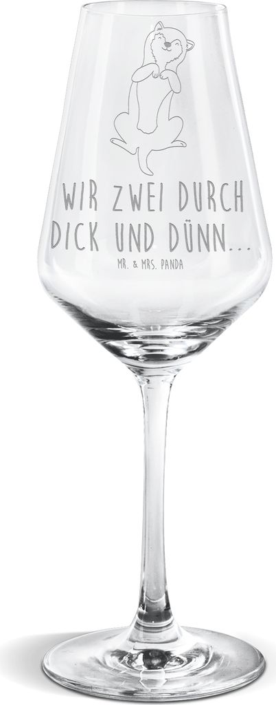 Mr. & Mrs. Panda Weinglas Hund Streicheln - Transparent - Geschenk, Sprüche, Süß, Kraulen, Hunde, Weißwein Glas, Kelch, Weißweinkelch, wein, B...