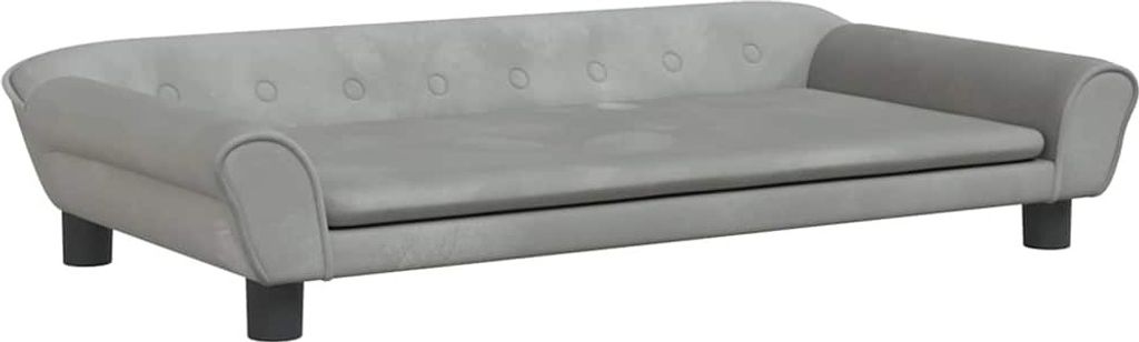 vidaXL Pelíšek pro psy Light Grey 100x50x21 cm Velvet Obrázek produktu 