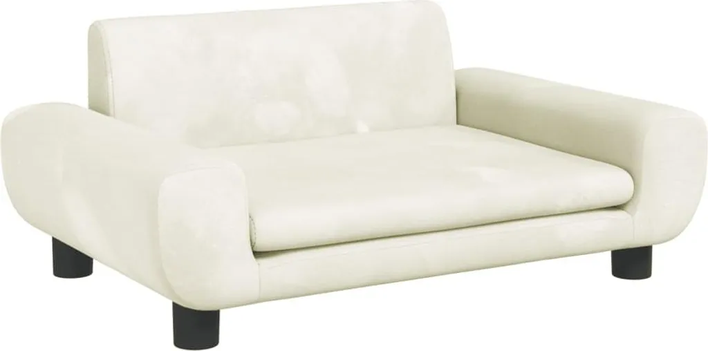 Kindersofa Creme 70x45x33 cm Samt