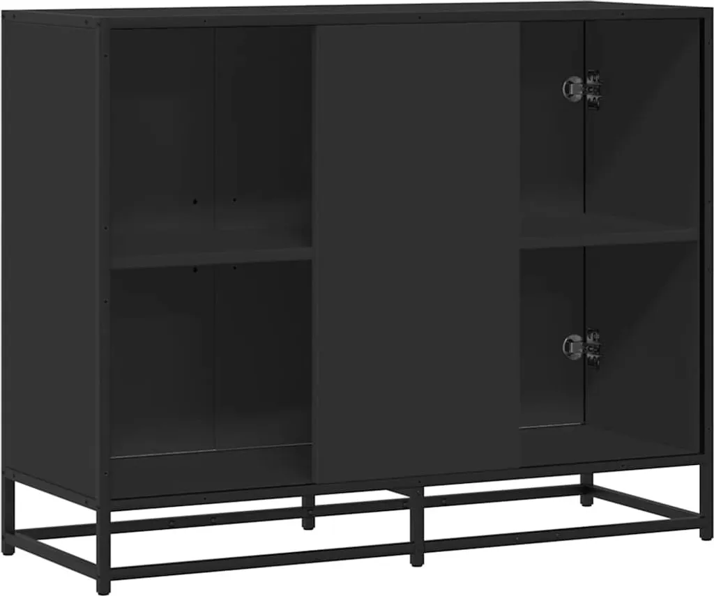 Credenza nera 94x35x76 cm in materiale ligneo