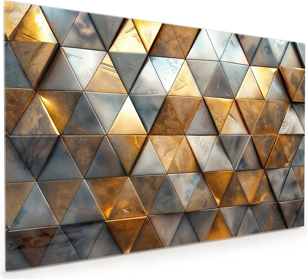 Küchenrückwand Spritzschutz Glas mit Motiv Dreiecksmuster Wand 40 x 40 cm