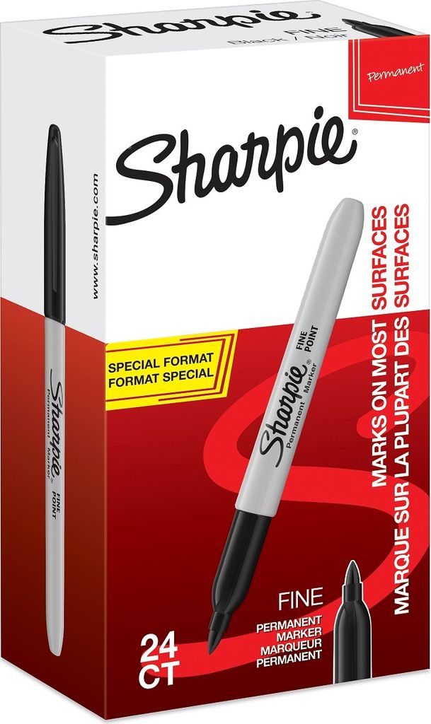 Sharpie Permanent Marker | Marker Stifte mit feiner Spitze | schwarz | 24er Set