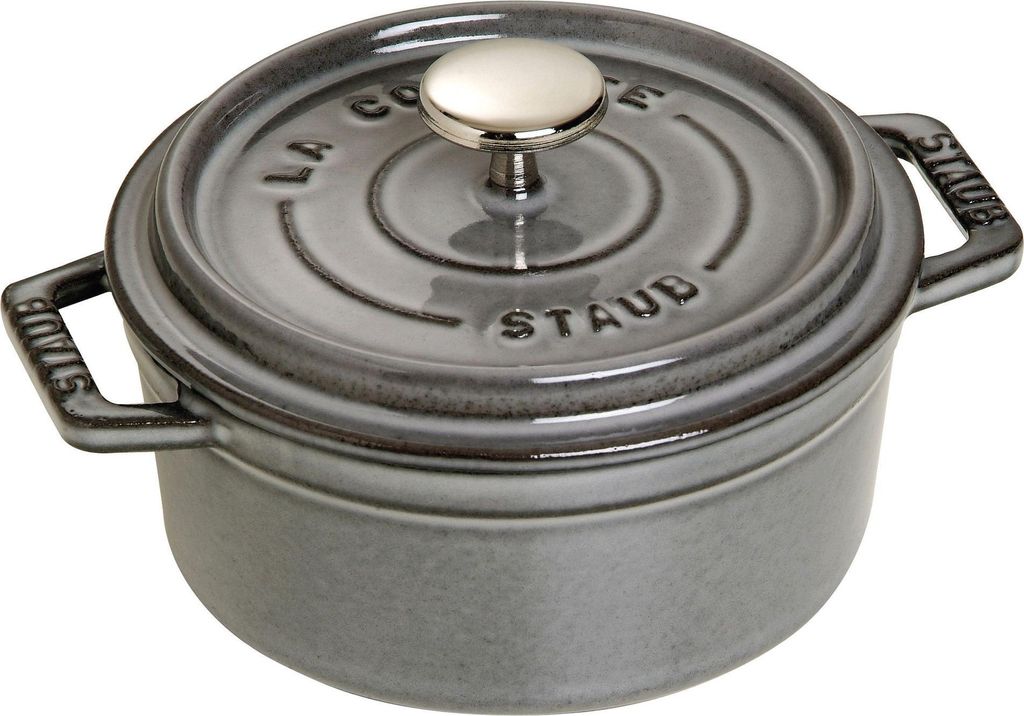 Staub Cocotte 12cm rund Graphit-grau, Gusseisen