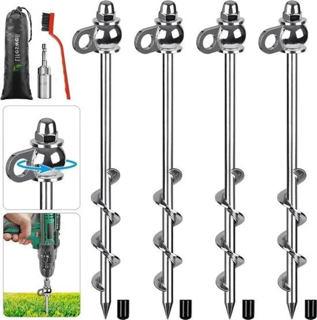 Ancrage de sol 305cm réutilisable lot de 4 à souder spécial camping